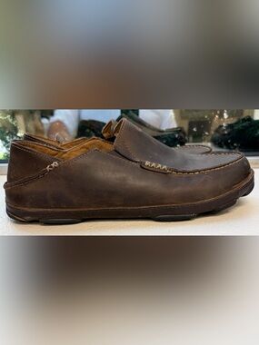 OLUKAI Moloa Leather Slip On Shoes